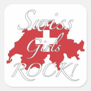 Swiss Girls Rock! Square Sticker