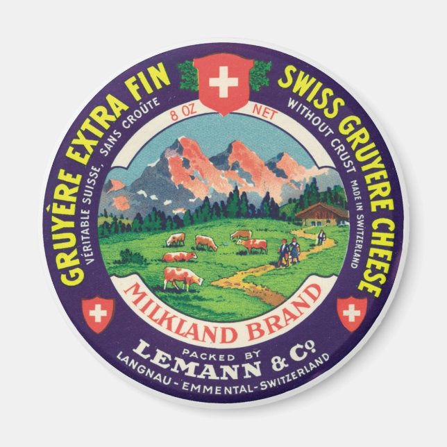 Swiss Gruyere Cheese Langnau Emmental Switzerland Magnet (Front)