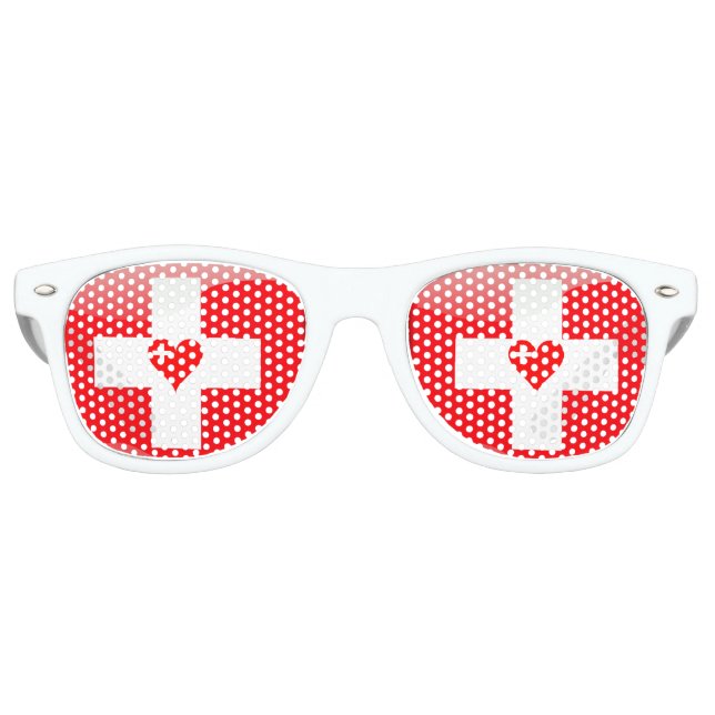 Swiss heart retro sunglasses (Front)