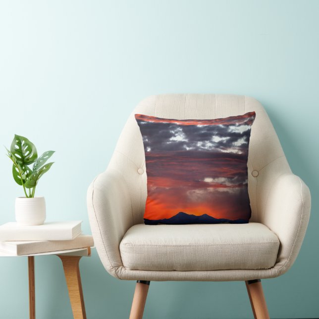 Swiss Mountain Alps Sunrise Throw Pillow (Chair)