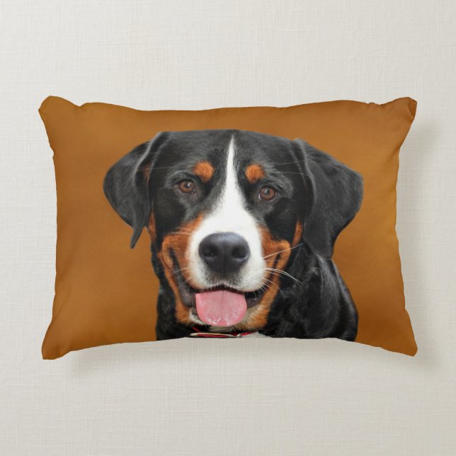 Swiss Mountain Dog Accent Pillow (Front)