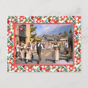Swiss Nation Day Parade, Interlaken Postcard