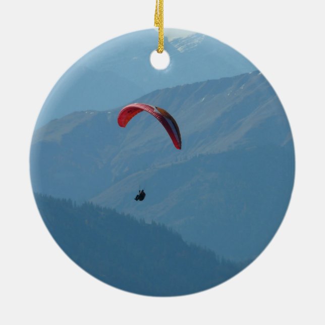 Swiss Paragliding Ceramic Ornament (Back)