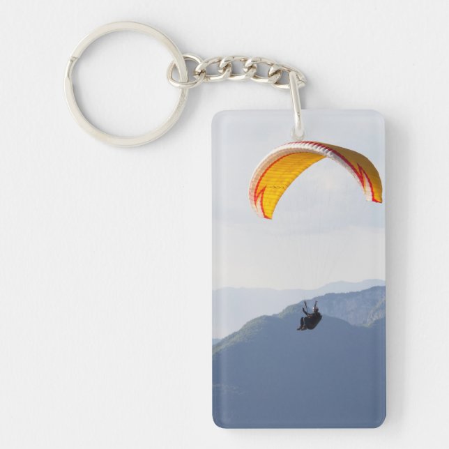 Swiss Paragliding Orange Epic Fun Fab Keychain (Front)