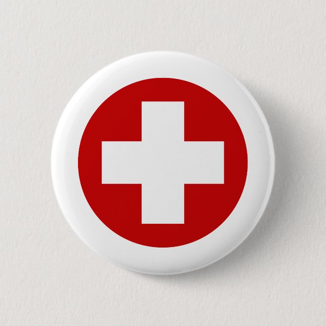 Swiss Red Cross Emergency Recovery Roundell 2 Inch Round Button (Front)