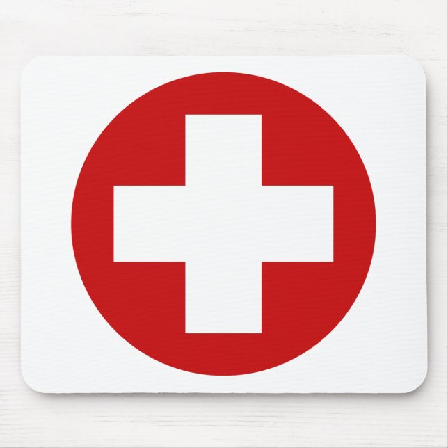 Swiss Red Cross Emergency Roundell Mouse Pad (Front)