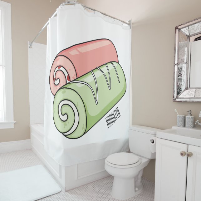 Swiss roll / roll cake cartoon illustration  (In Situ)