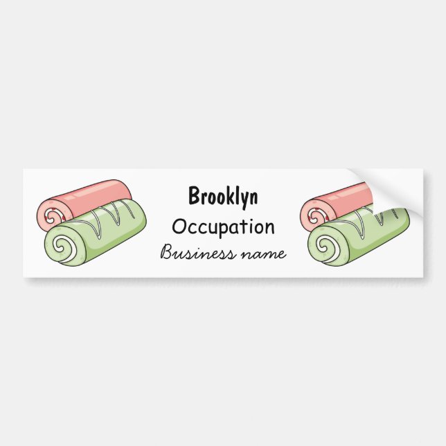 Swiss roll / roll cake cartoon illustration bumper sticker (Front)