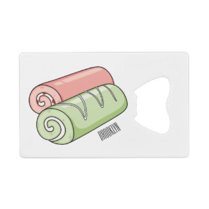 Swiss roll / roll cake cartoon illustration  credit card bottle opener