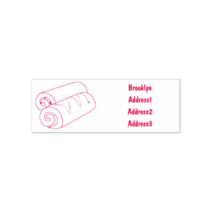Swiss roll / roll cake cartoon illustration self-inking stamp