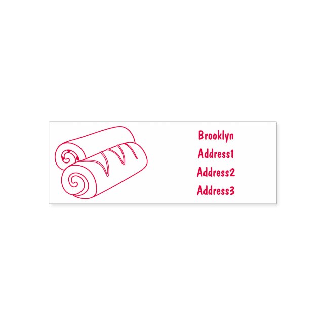 Swiss roll / roll cake cartoon illustration self-inking stamp (Design)