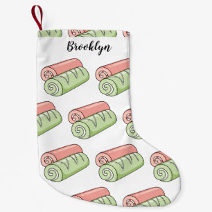 Swiss roll / roll cake cartoon illustration small christmas stocking