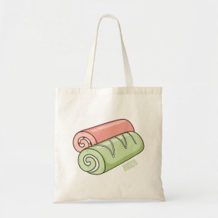 Swiss roll / roll cake cartoon illustration tote bag