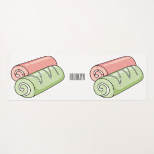 Swiss roll / roll cake cartoon illustration yoga mat