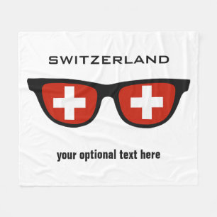 Swiss Shades custom text & colour fleece blankets