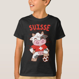 Swiss Soccer Cow Football Fan Switzerland Flag T S T-Shirt