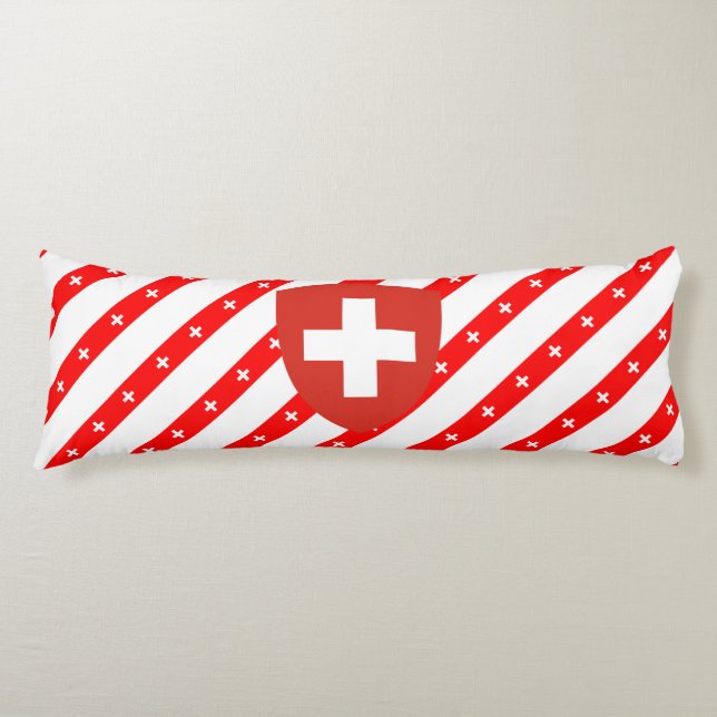Swiss stripes flag body pillow (Front)