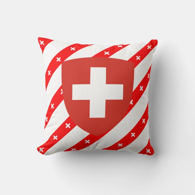 Swiss stripes flag throw pillow (Front)
