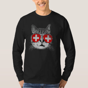 Swiss Switzerland Flag Country Roots Cat Pride T-Shirt
