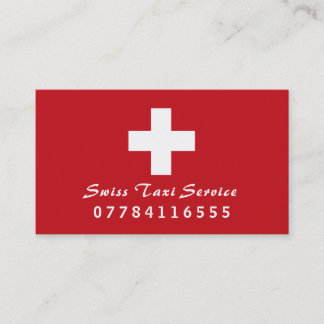 Swiss Taxi Flag Business Card