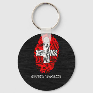 Swiss touch fingerprint flag keychain
