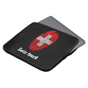 Swiss touch fingerprint flag laptop sleeve