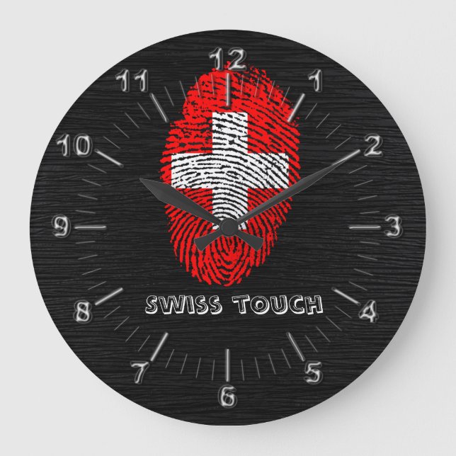 Swiss touch fingerprint flag large clock (Front)