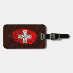 Swiss touch fingerprint flag luggage tag