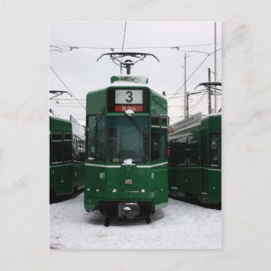 Swiss trams at BVB M-Parc depot, Basel Postcard