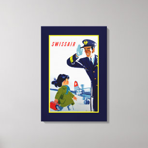 Swissair Little Girl - M Canvas Print