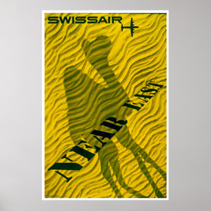 Swissair Travel Poster Near East Camel Print