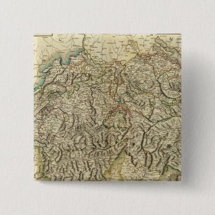 Swisserland -Switzerland Atlas Map 2 Inch Square Button