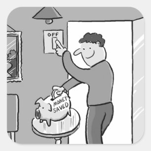 Switch Off Lights Save Energy Square Sticker