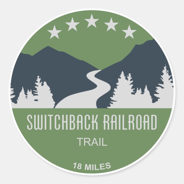Switchback Railroad Trail Classic Round Sticker (Front)