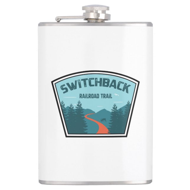 Switchback Railroad Trail Hip Flask (Front)