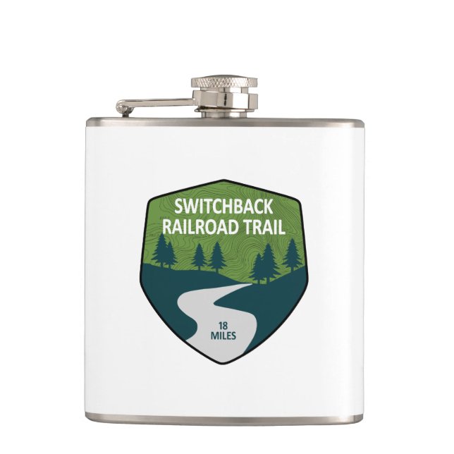 Switchback Railroad Trail Hip Flask (Front)