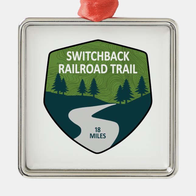 Switchback Railroad Trail Metal Ornament (Front)