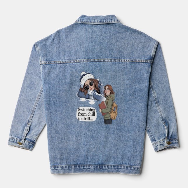 Switching from chill to drill denim jacket (Back)