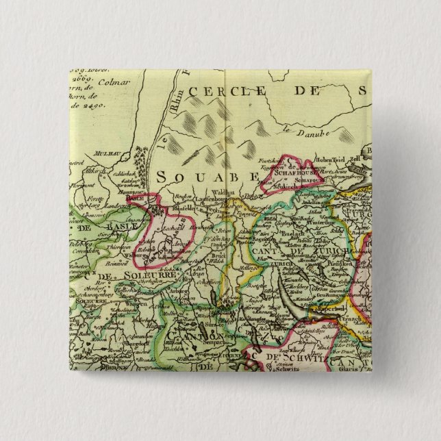 Switzerland 12 2 inch square button (Front)