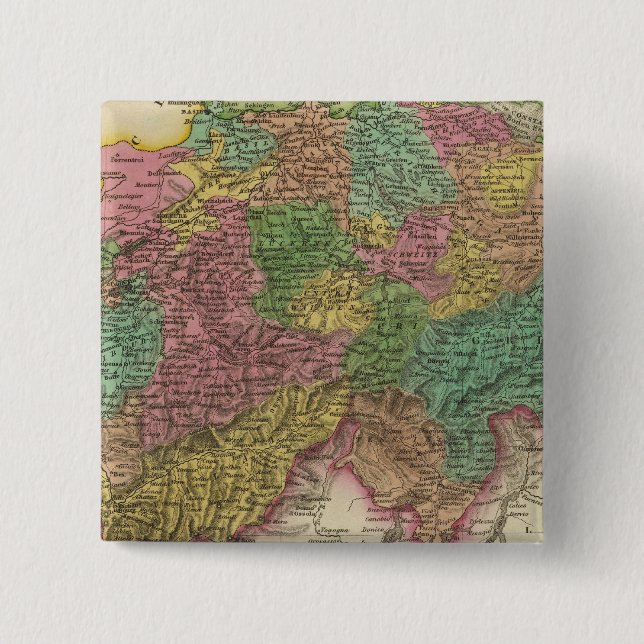 Switzerland 14 2 inch square button (Front)