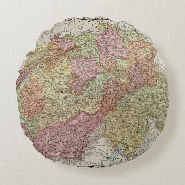 Switzerland 14 round pillow (Front)