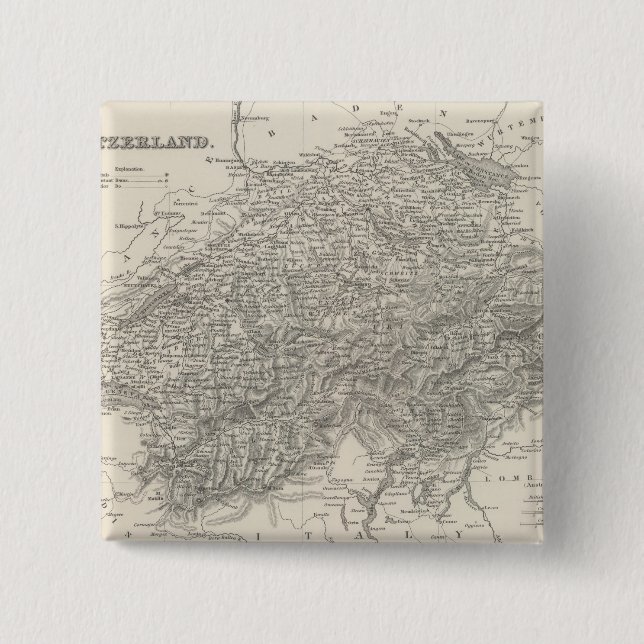 Switzerland 15 2 inch square button (Front)