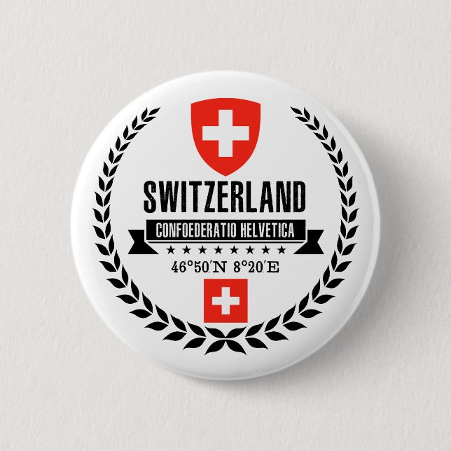 Switzerland 2 Inch Round Button (Front)