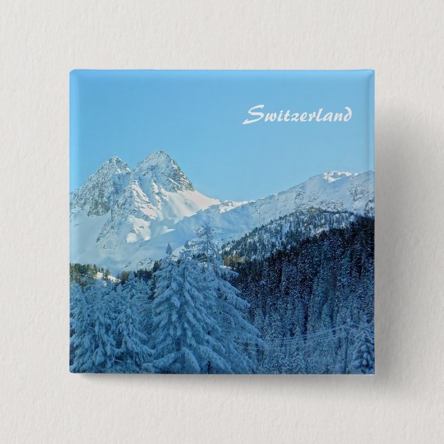 Switzerland 2 Inch Square Button (Front)