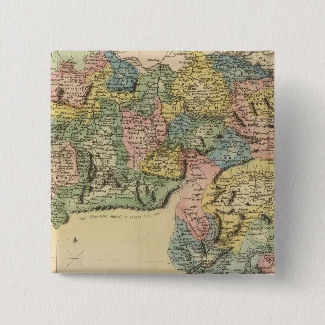 Switzerland 2 Inch Square Button (Front)