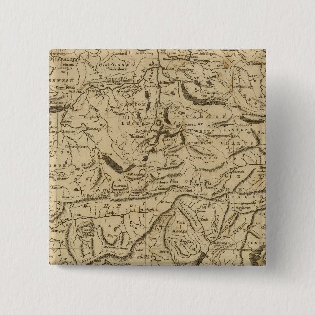 Switzerland 2 inch square button (Front)