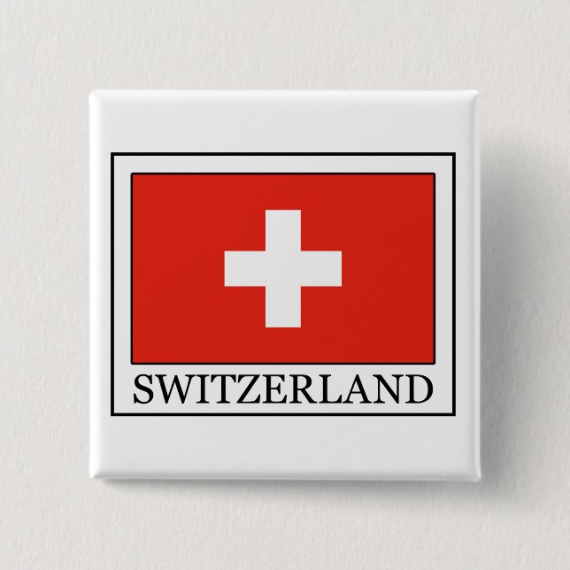 Switzerland 2 Inch Square Button (Front)