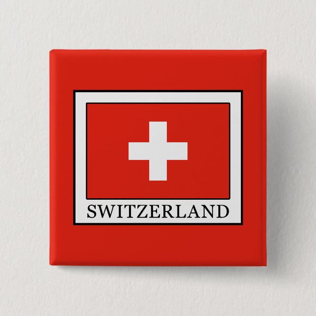 Switzerland 2 Inch Square Button (Front)
