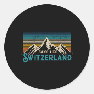 Switzerland Alps Mountains Swiss Classic Round Sticker