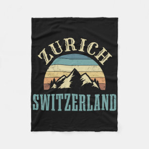 Switzerland Alps Skiing Swiss Mountains Lover Gift Fleece Blanket